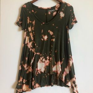 Bleach dyed green shirt!!